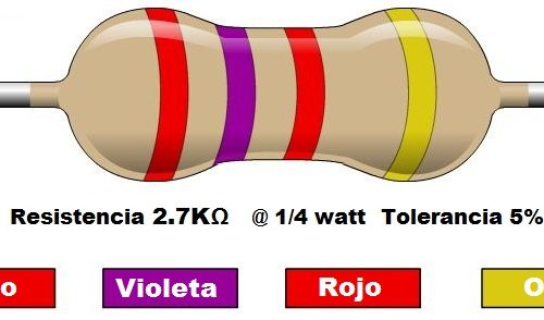 Resistencia 2.7K ohms @ ¼W
