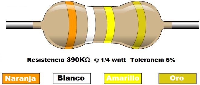 Resistencia 390K ohms @ ¼W