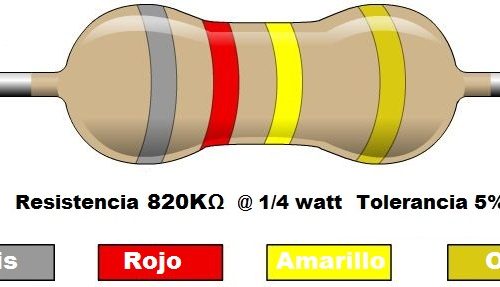 Resistencia 820K ohms @ ¼W