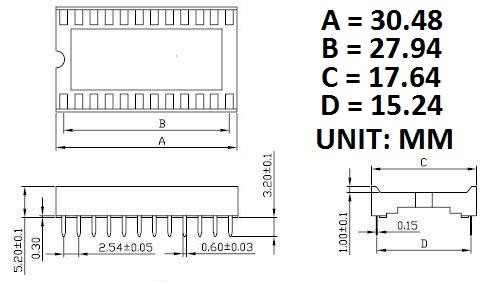 Base DIP 24 pines (ancha) - Imagen 2