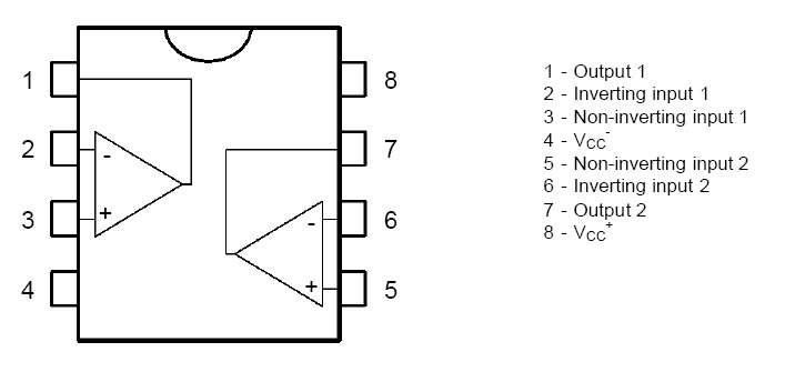 Opamp. BI-FET TL082CN - Imagen 2