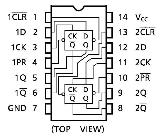 Flip-Flop D 74HC74N - Imagen 2
