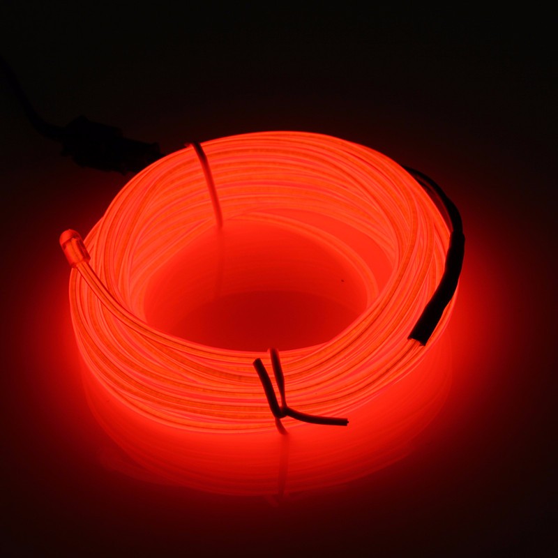 Luz Neon EL WIRE 5mts Rojo