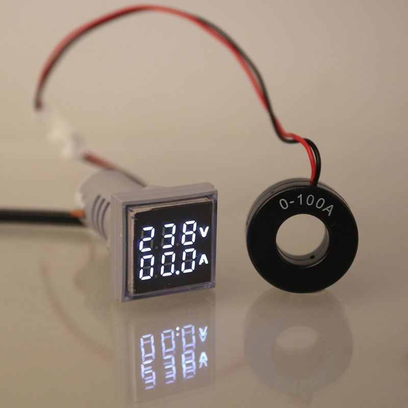 Medidor de Corriente y Voltaje XM16-22FVA Blanco - Imagen 3