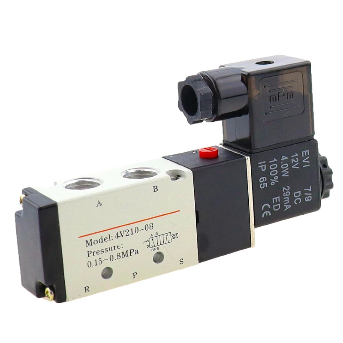 Válvula Eléctrica Aire 5/2 1/4" 4V210-08-12VCD