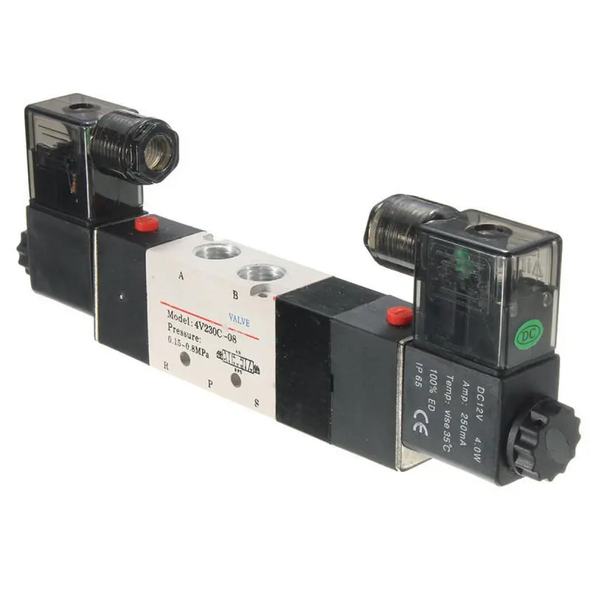 Válvula Eléctrica Aire 5/3 1/4" 4V230C-08-12VCD