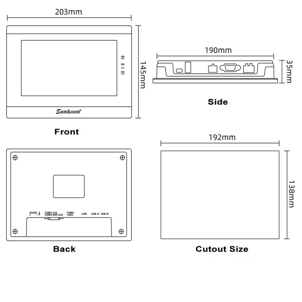 HMI Touch Panel SK-070QT 7" - Imagen 6