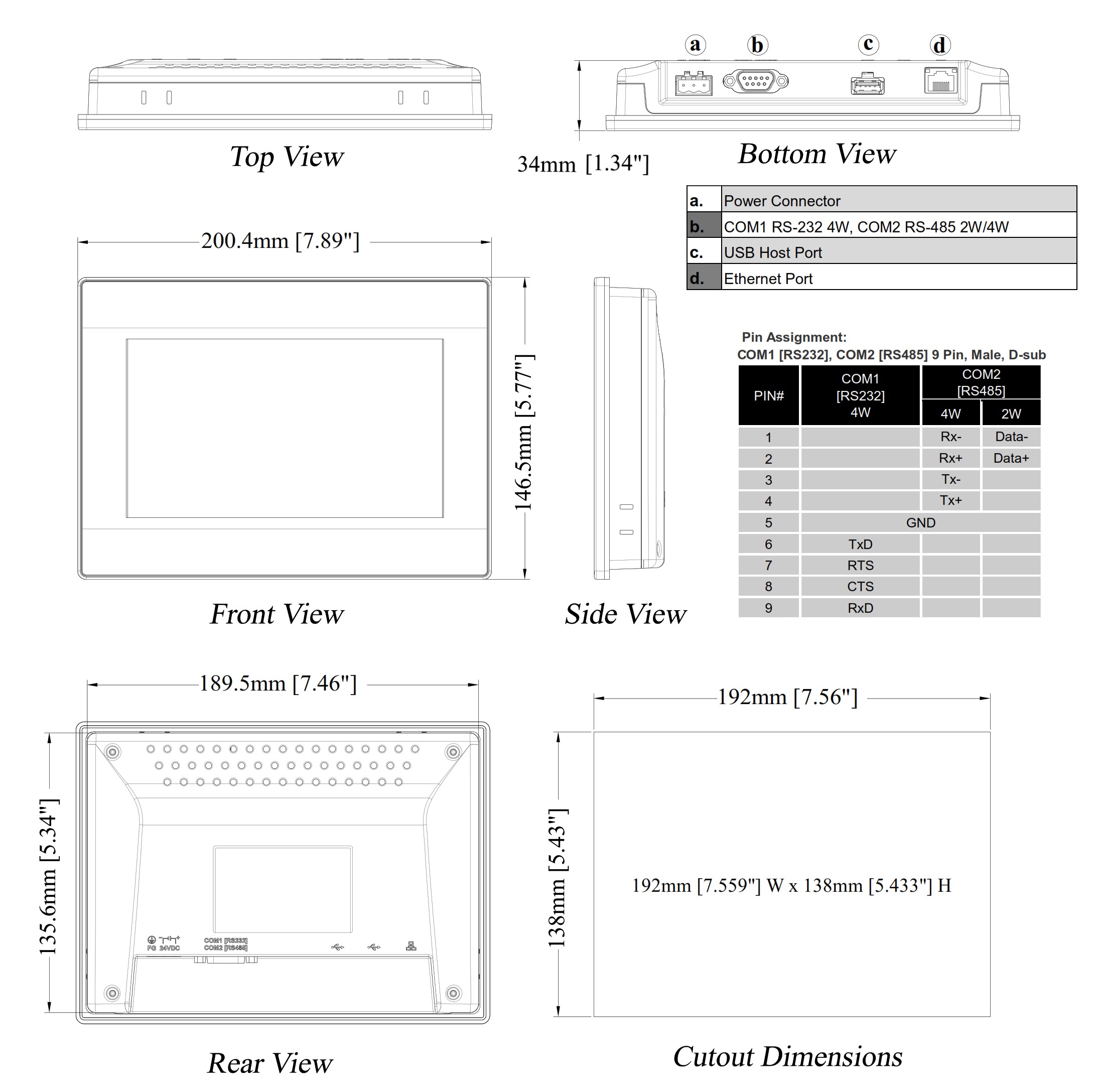 HMI Touch Panel TK8072iP 7" - Imagen 6