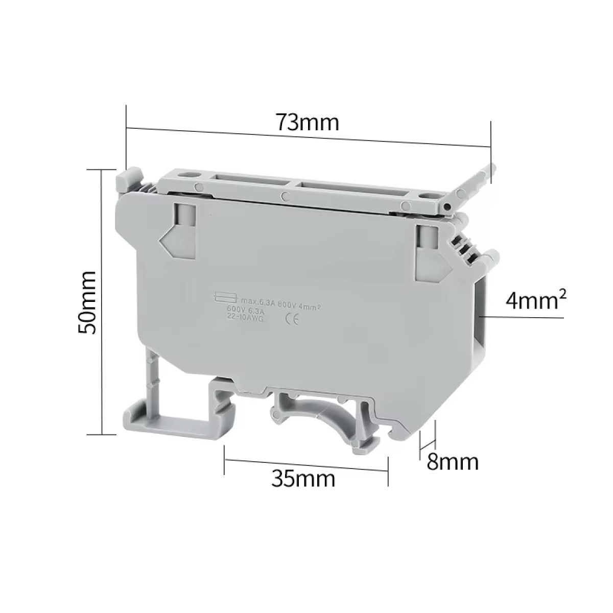 Clema Porta Fusible con LED 220VAC - Imagen 3